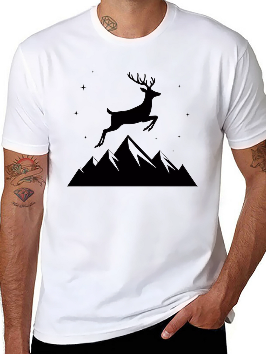 Black Deer Mountain Graphic Tee