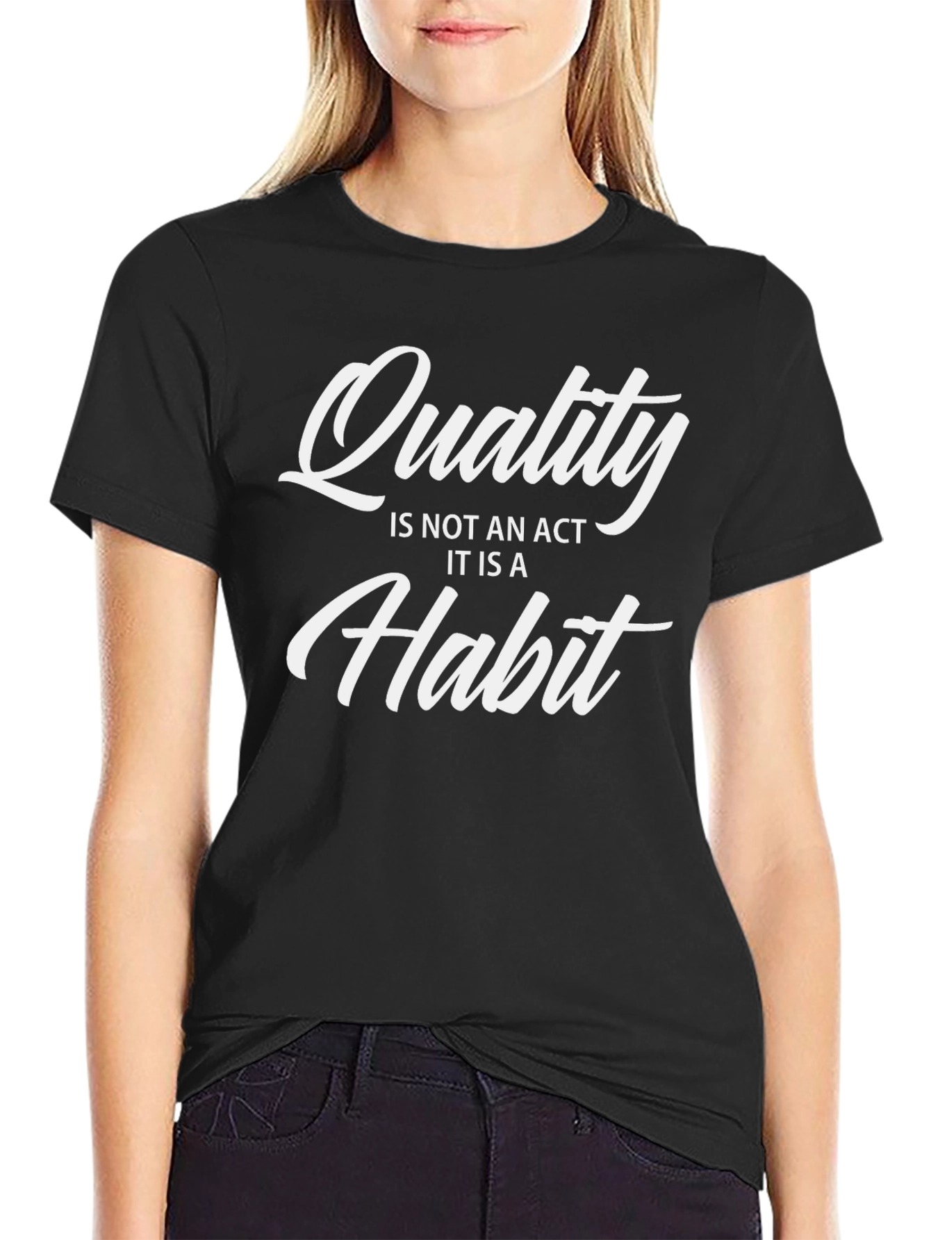 Quality Habit Graphic Tee - Black Cotton Casual Shirt