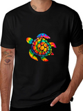 Tie-Dye Turtle Graphic Tee - Soft Cotton
