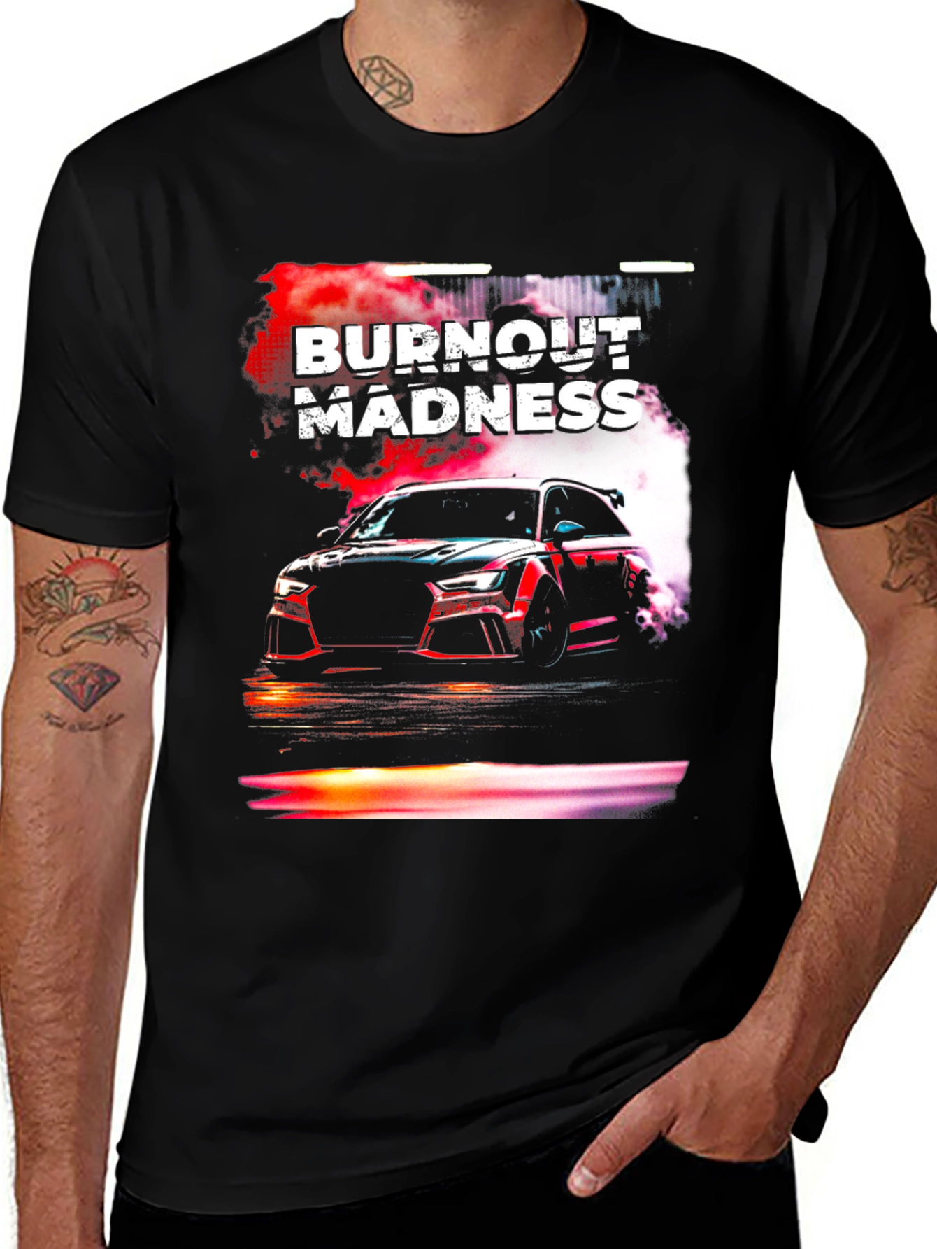 Burnout Madness Car Graphic T-Shirt