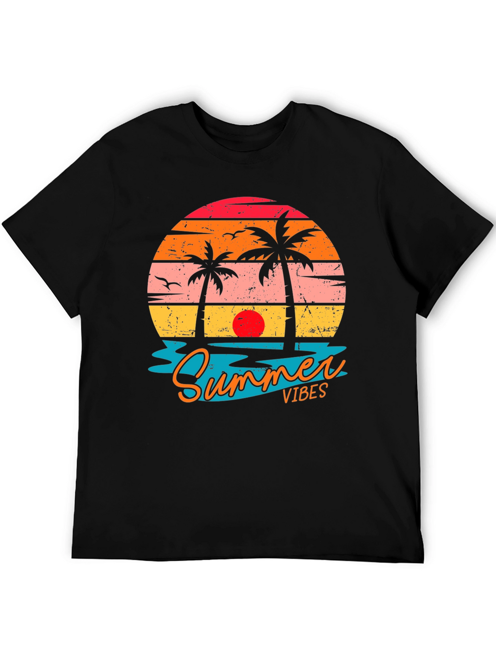 Summer Vibes Graphic Tee - Beach Sunset T-Shirt