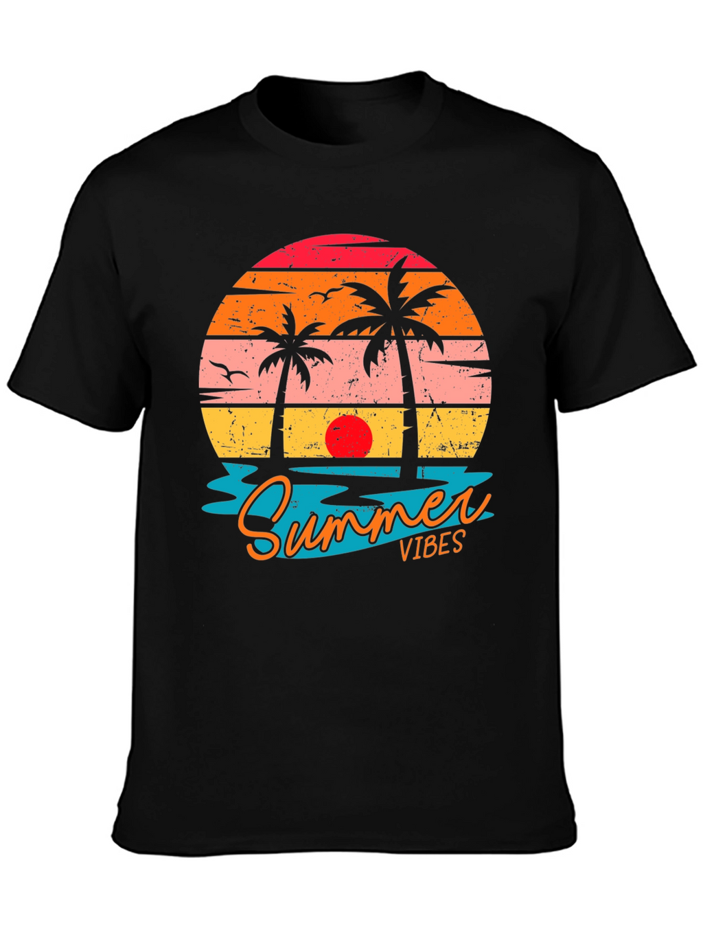 Summer Vibes Graphic Tee - Beach Sunset T-Shirt
