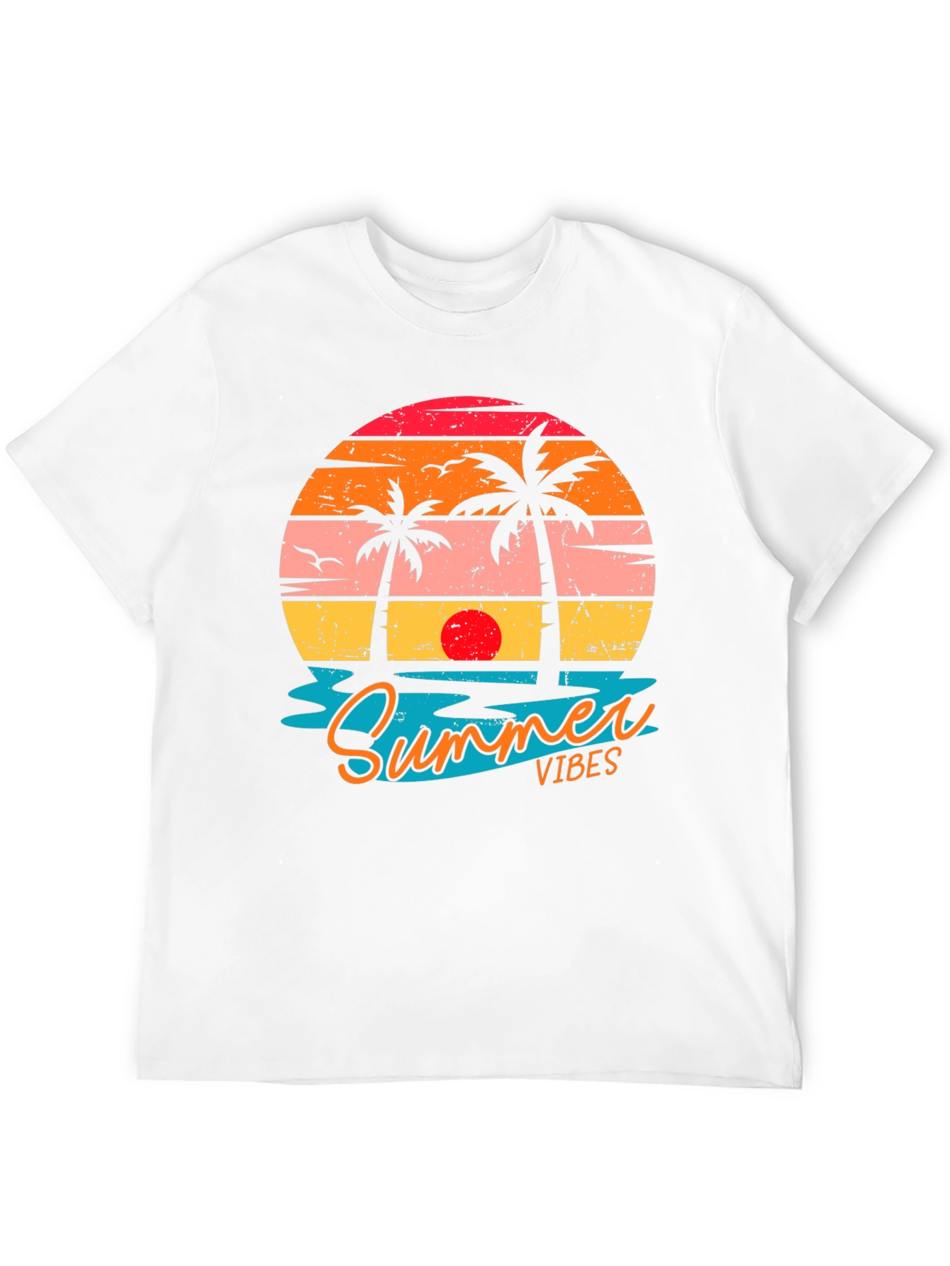 Summer Vibes Graphic Tee - Beach Sunset T-Shirt