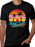 Summer Vibes Graphic Tee - Beach Sunset T-Shirt
