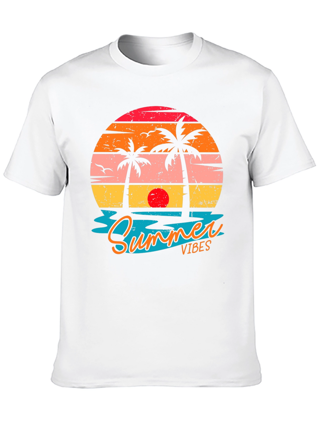 Summer Vibes Graphic Tee - Beach Sunset T-Shirt