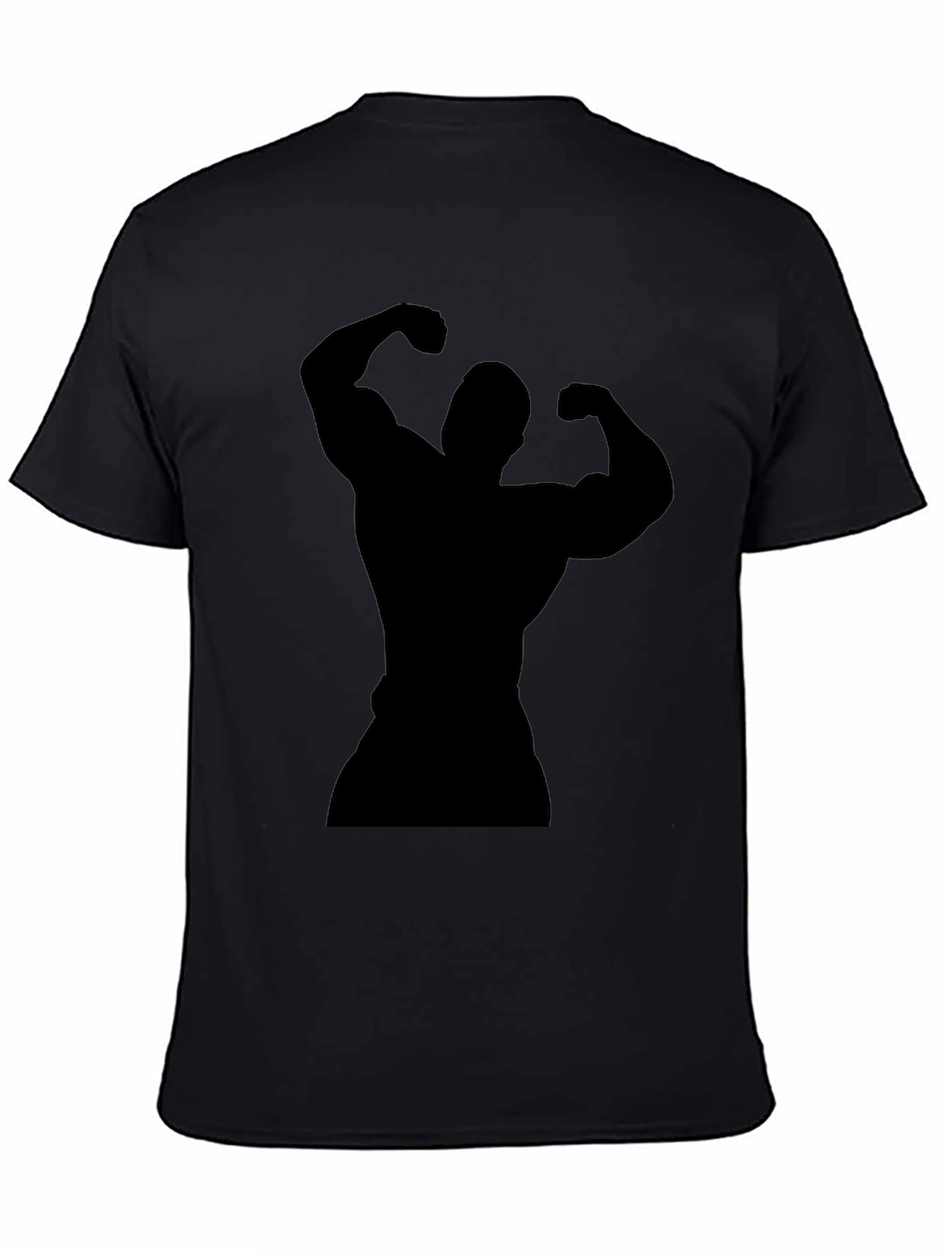Black Bodybuilder Silhouette Graphic T-Shirt
