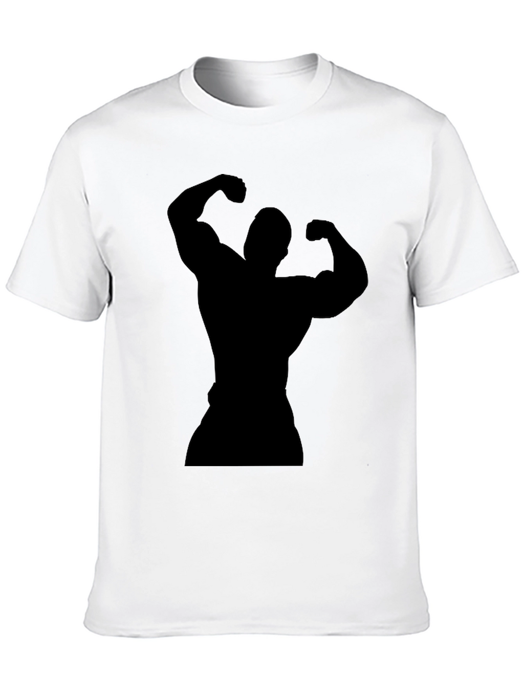 Black Bodybuilder Silhouette Graphic T-Shirt
