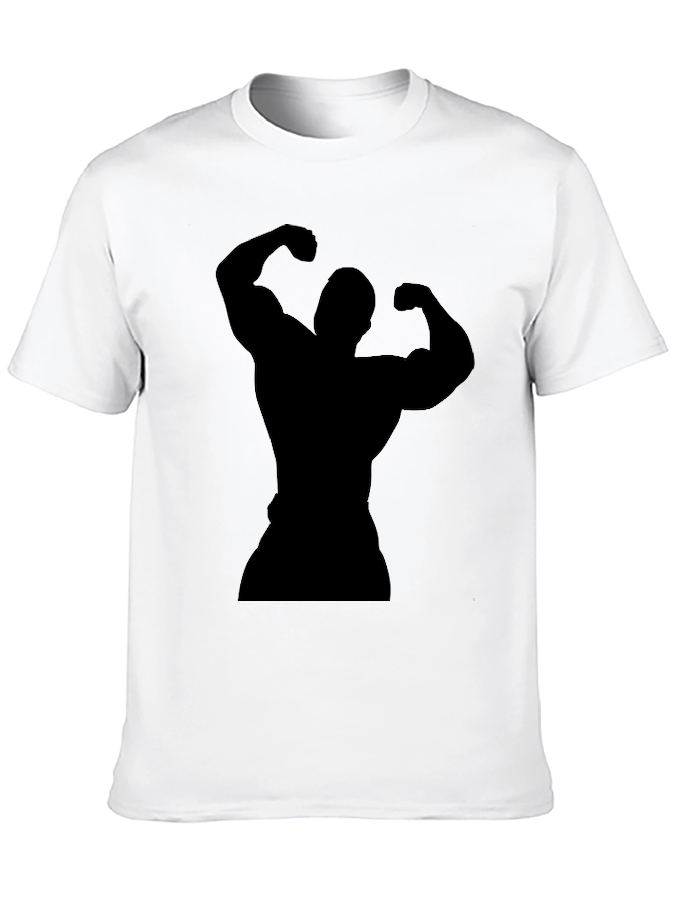 Black Bodybuilder Silhouette Graphic T-Shirt
