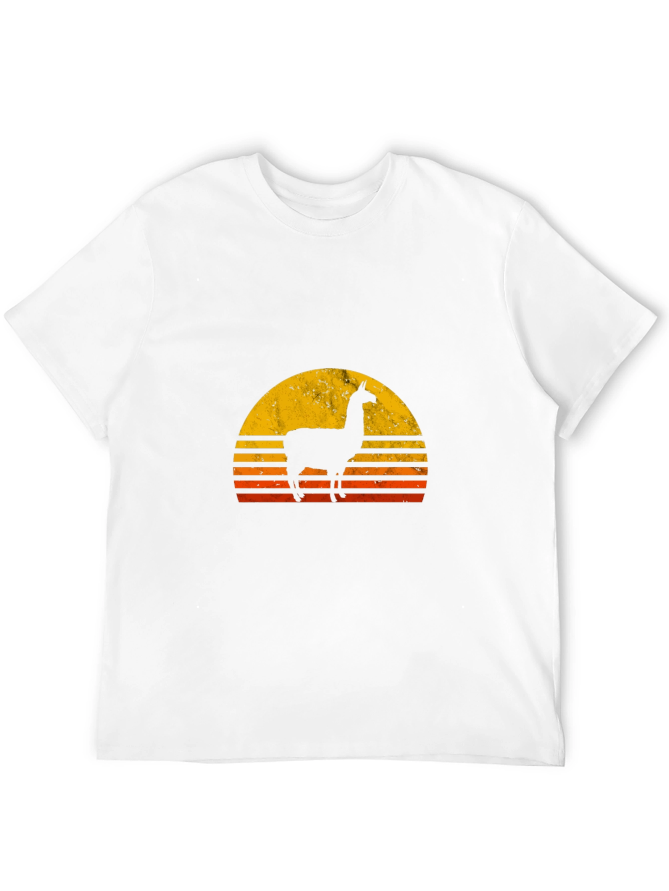 Llama Sunset Graphic Tee - Black Cotton T-Shirt