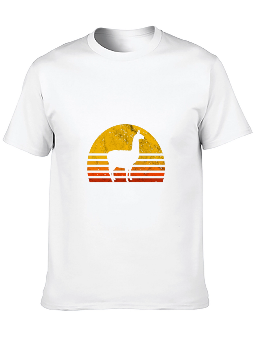 Llama Sunset Graphic Tee - Black Cotton T-Shirt