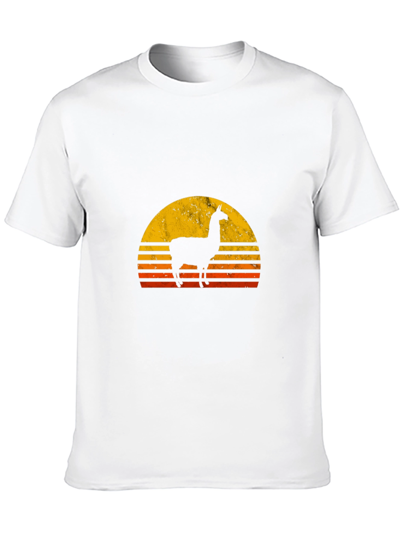 Llama Sunset Graphic Tee - Black Cotton T-Shirt