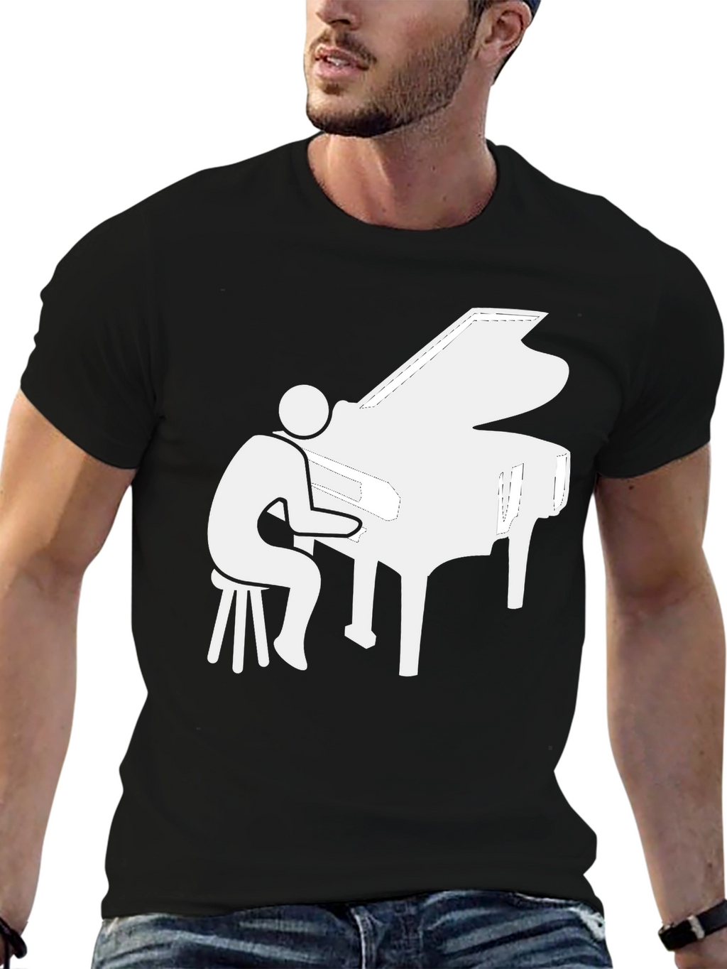 Piano Player Graphic Tee - Musician T-Shirt
