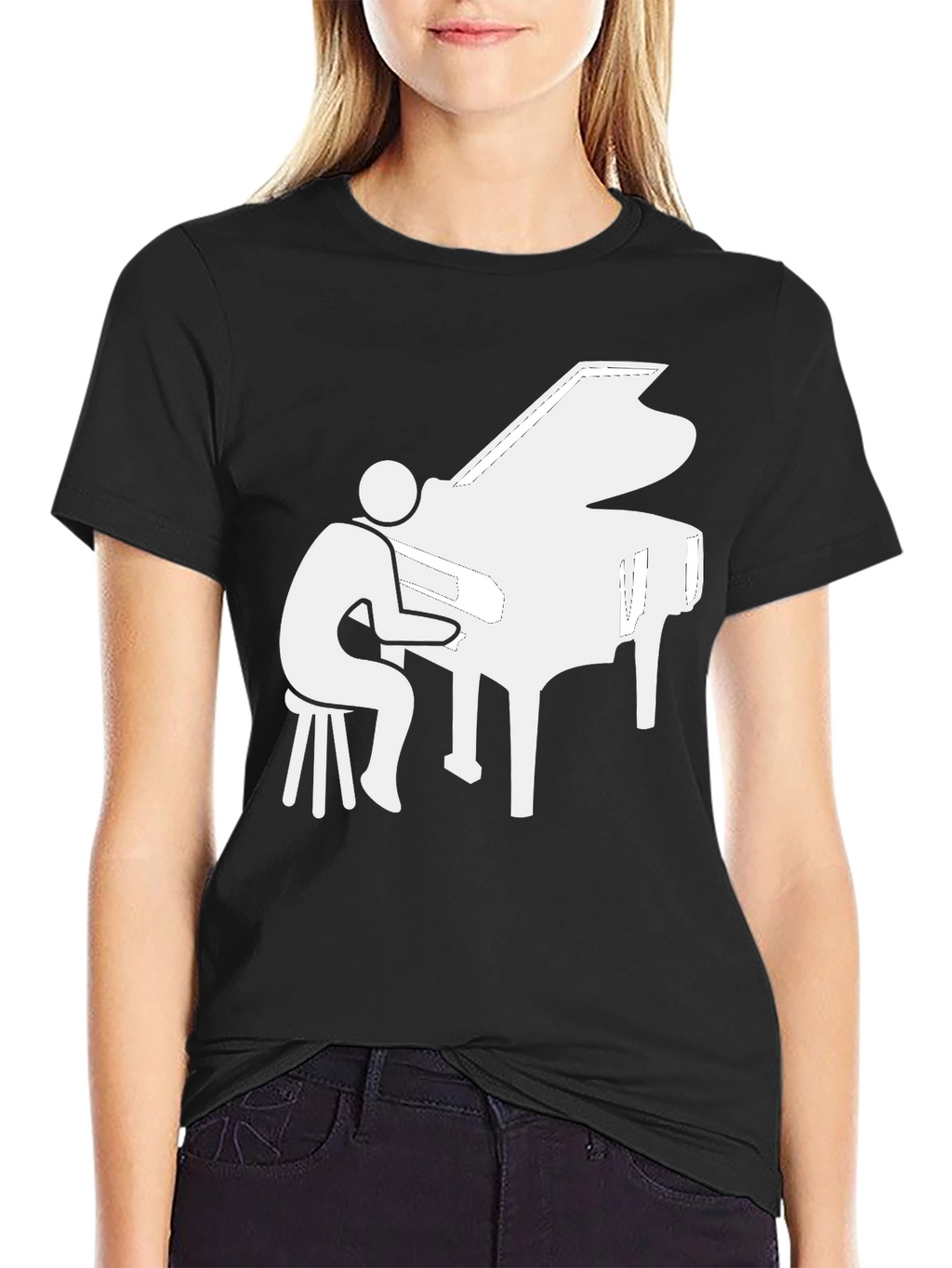 Piano Player Graphic Tee - Musician T-Shirt