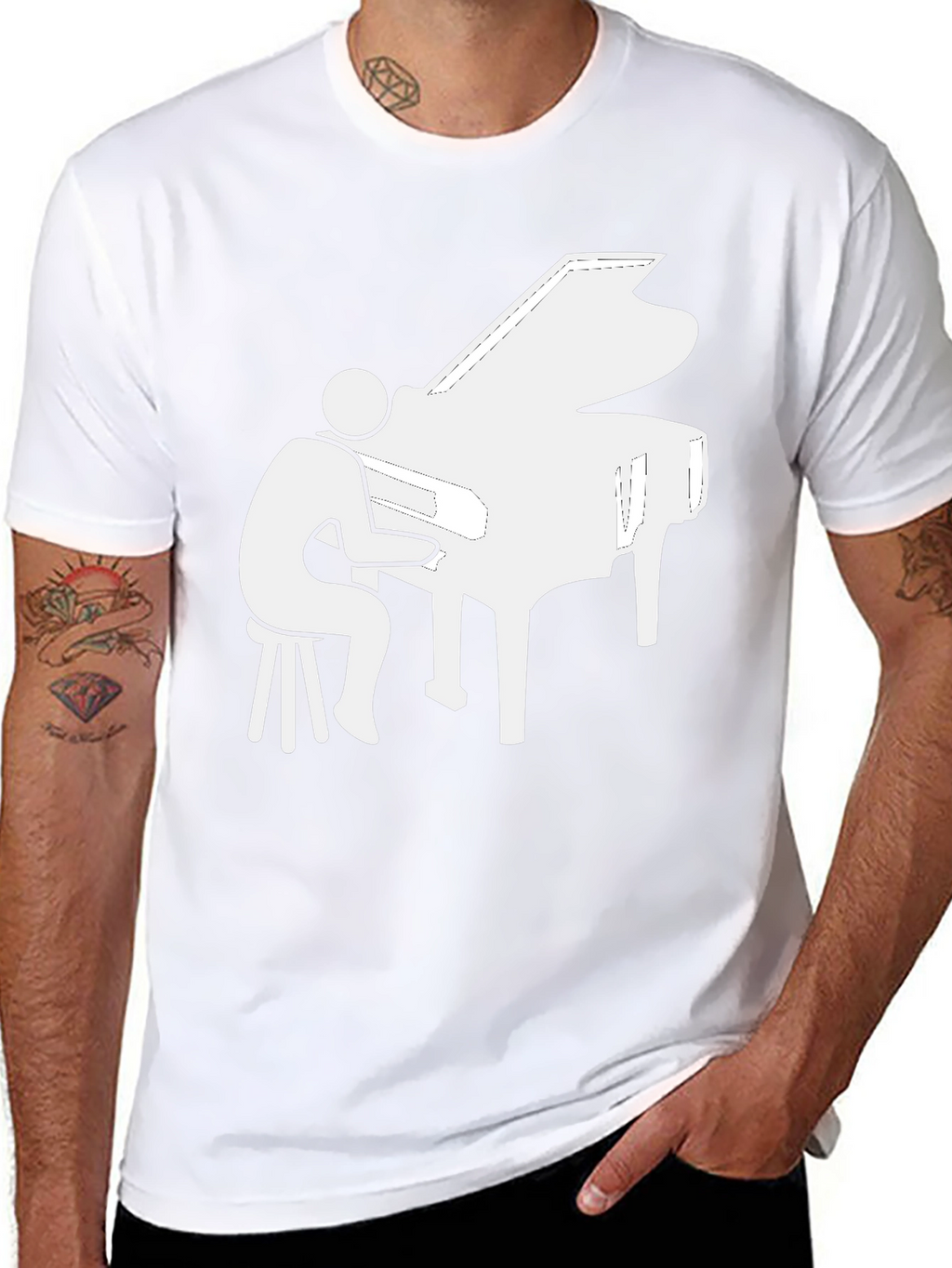 Piano Player Graphic Tee - Musician T-Shirt