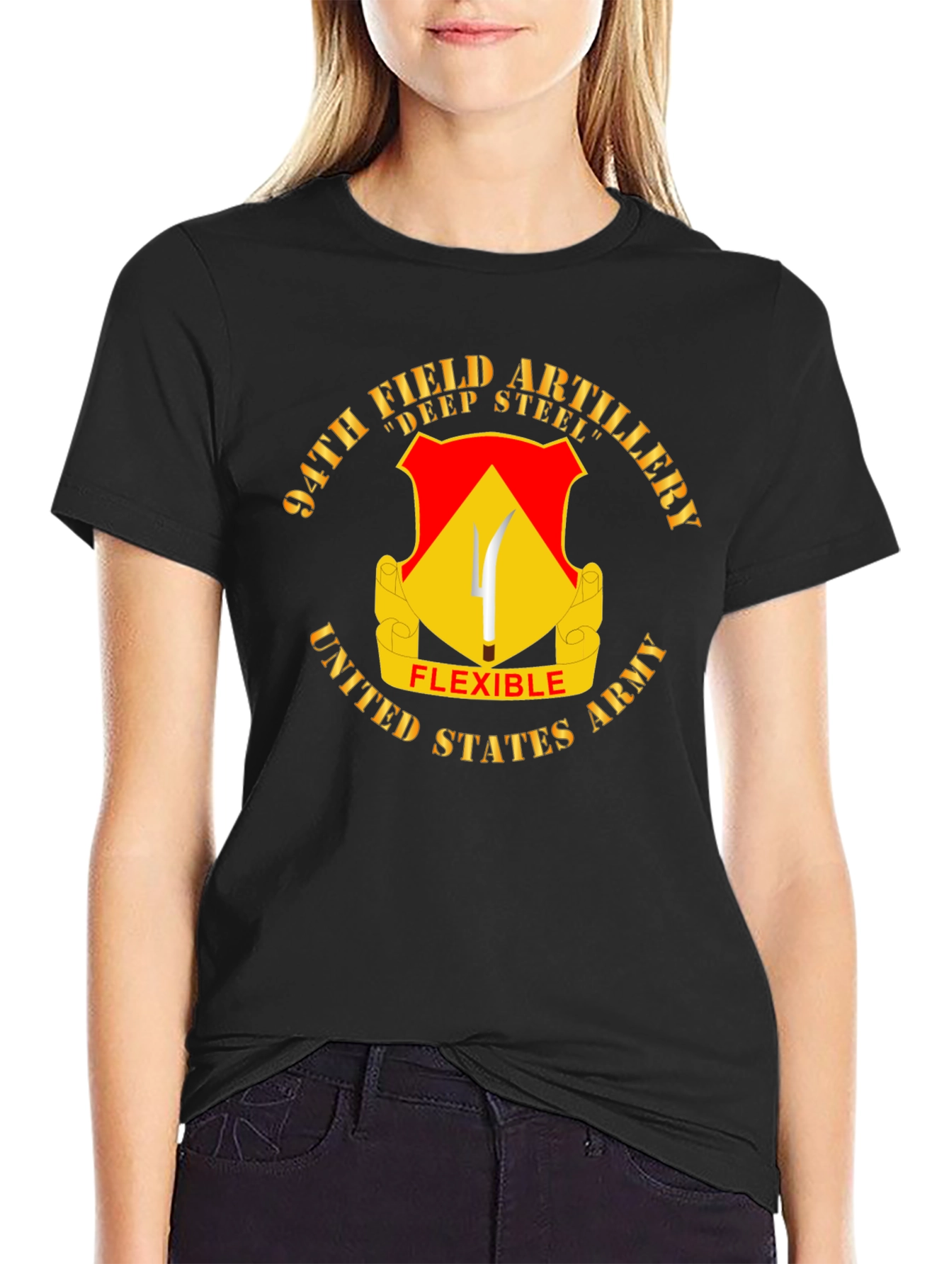 94th Field Artillery T-Shirt - Deep Steel Flexible Army Tee