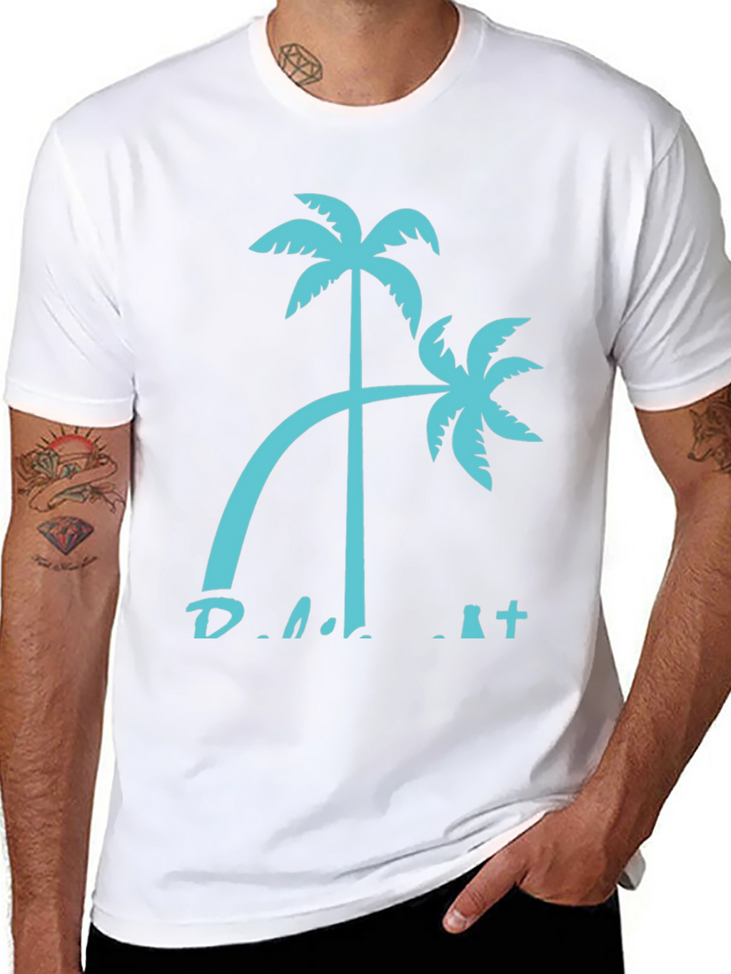 Palm Tree Graphic Black T-Shirt