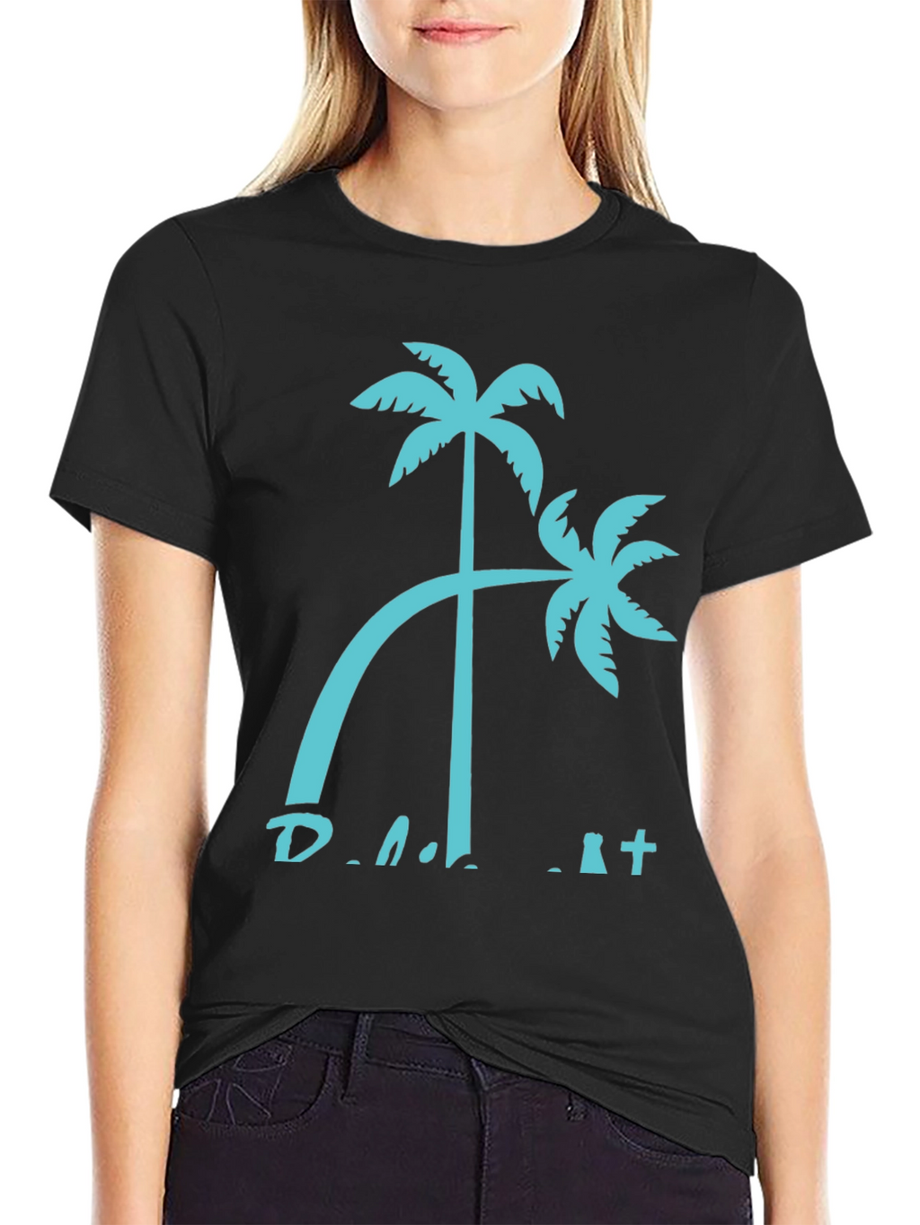 Palm Tree Graphic Black T-Shirt