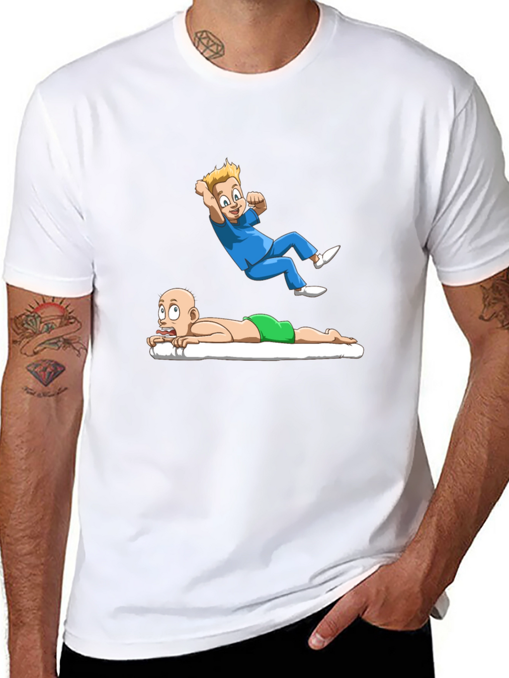 Cartoon Graphic Tee - Massage Therapy Humor
