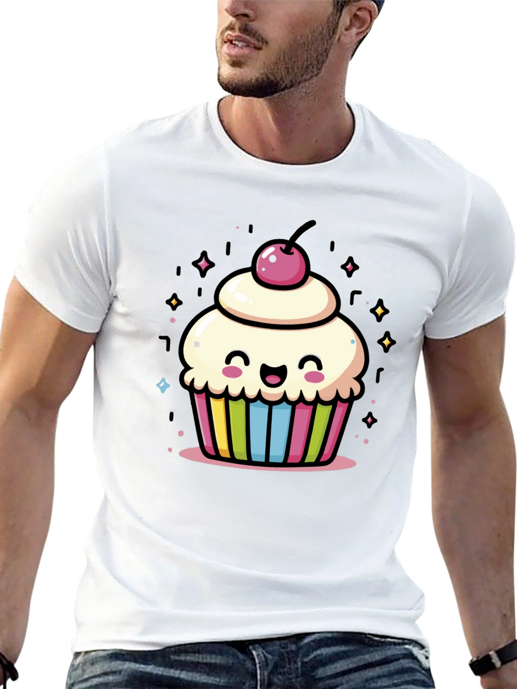 Cute Cupcake Graphic Tee - Whimsical Design