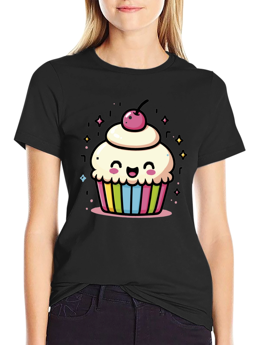 Cute Cupcake Graphic Tee - Whimsical Design