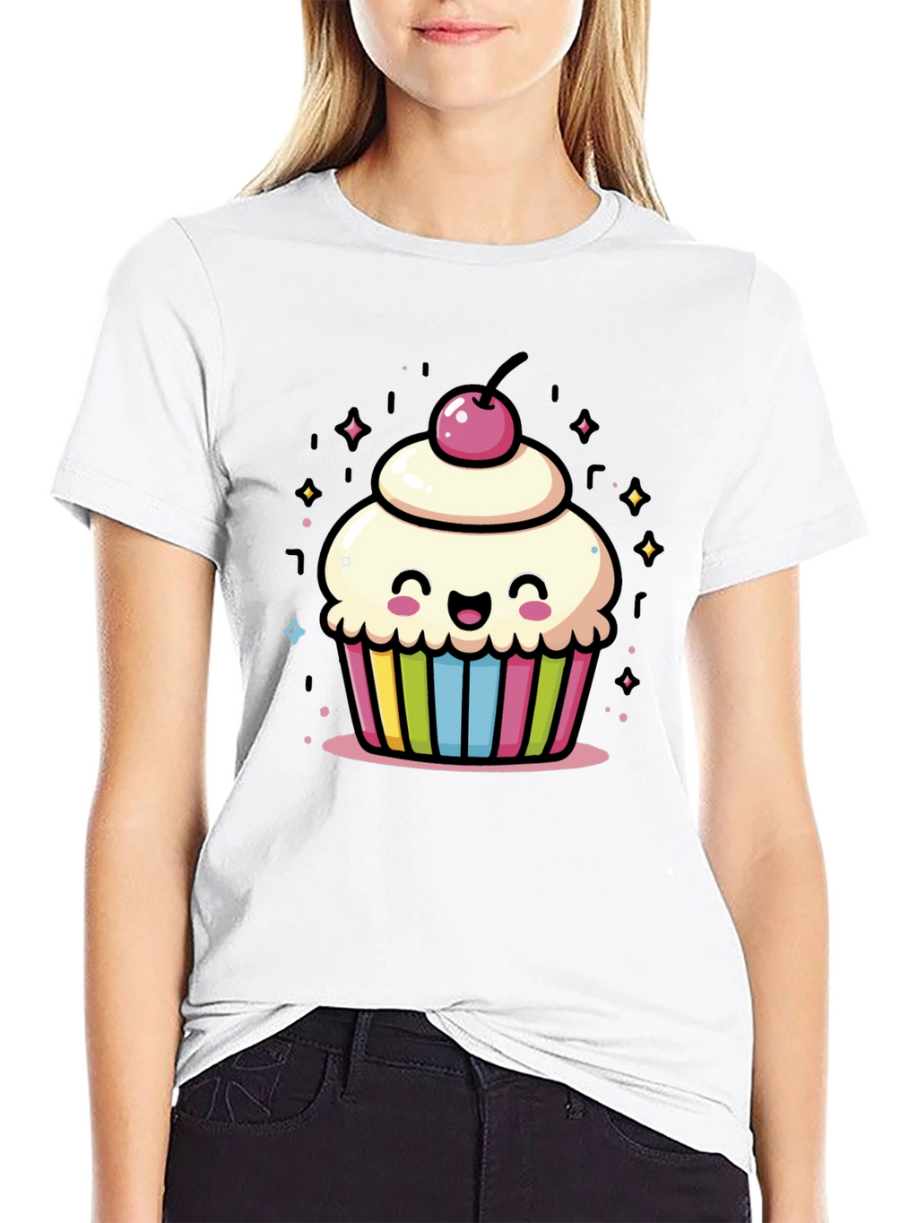 Cute Cupcake Graphic Tee - Whimsical Design