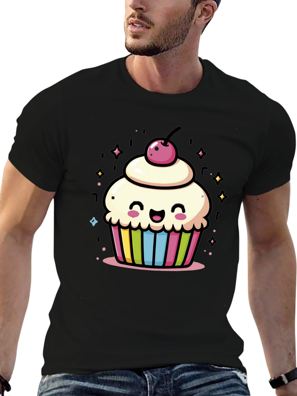 Cute Cupcake Graphic Tee - Whimsical Design