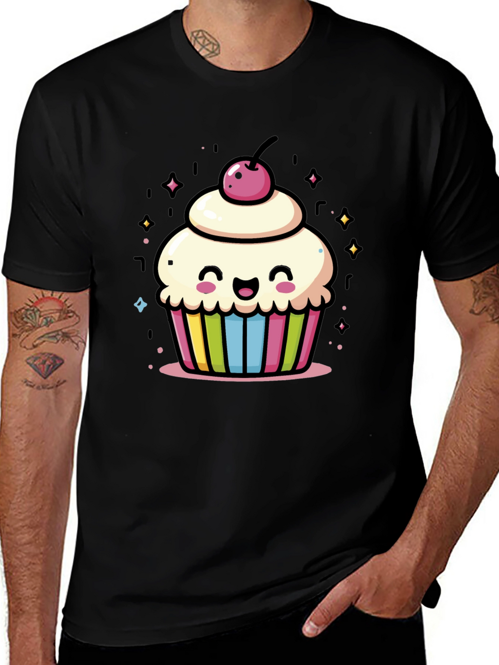 Cute Cupcake Graphic Tee - Whimsical Design