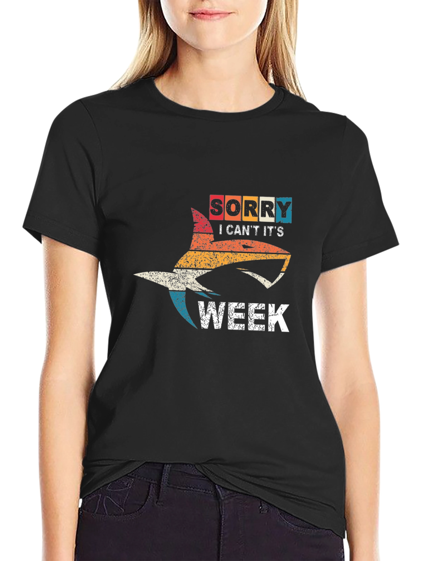 Shark Week T-Shirt Funny Sorry I Cant Graphic Tee
