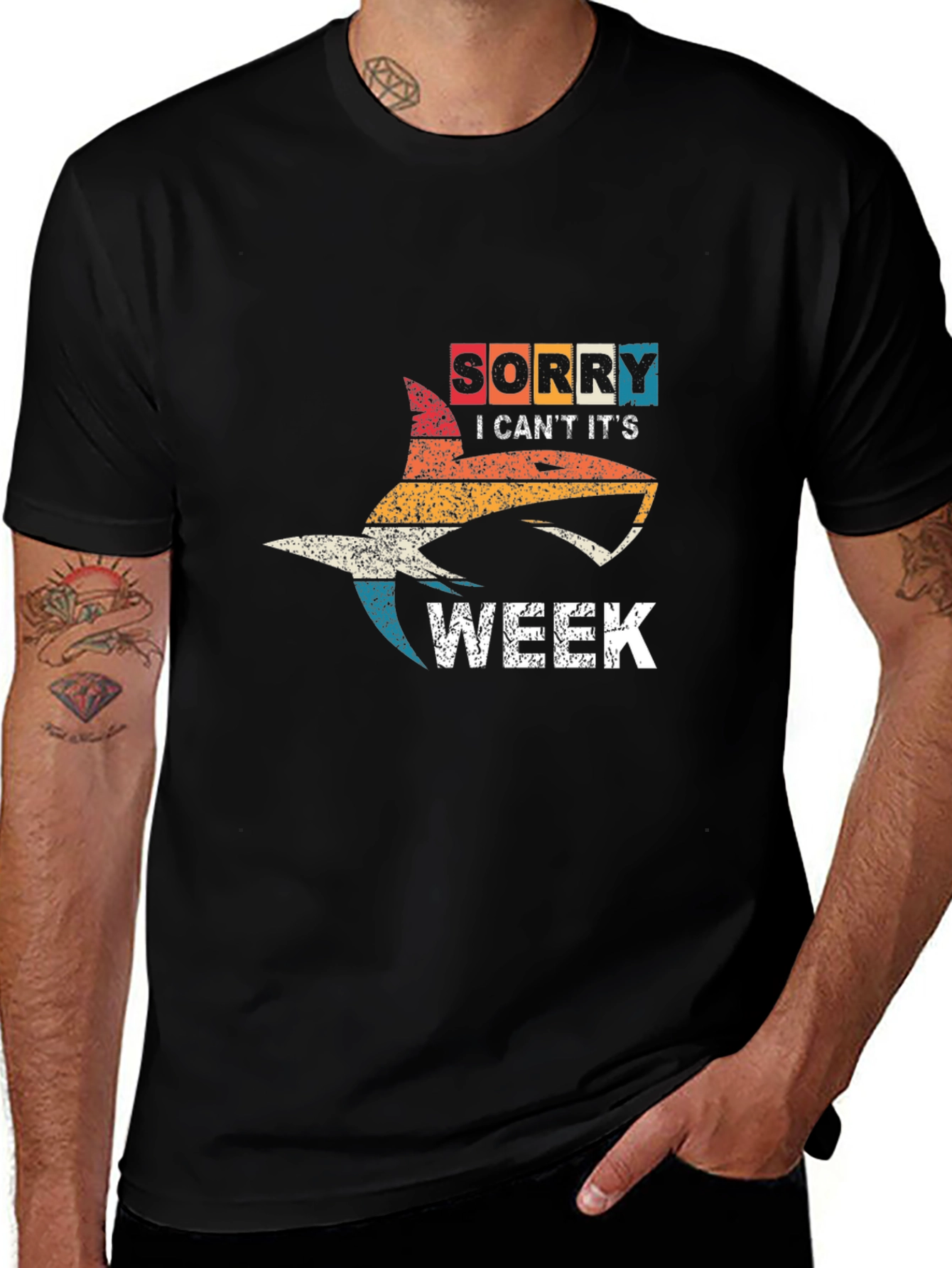 Shark Week T-Shirt Funny Sorry I Cant Graphic Tee