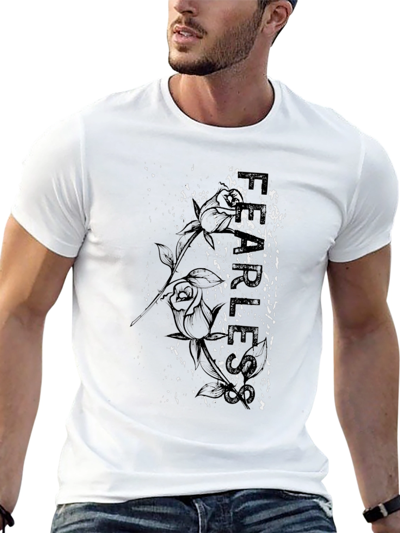 Fearless Rose Graphic Print Tee