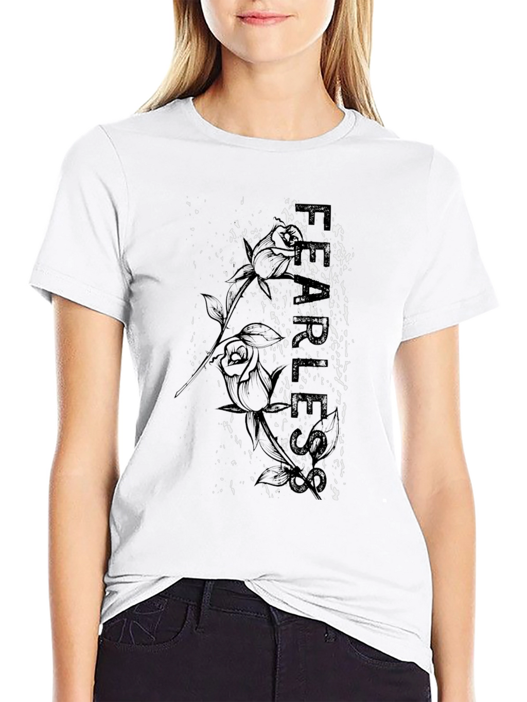 Fearless Rose Graphic Print Tee