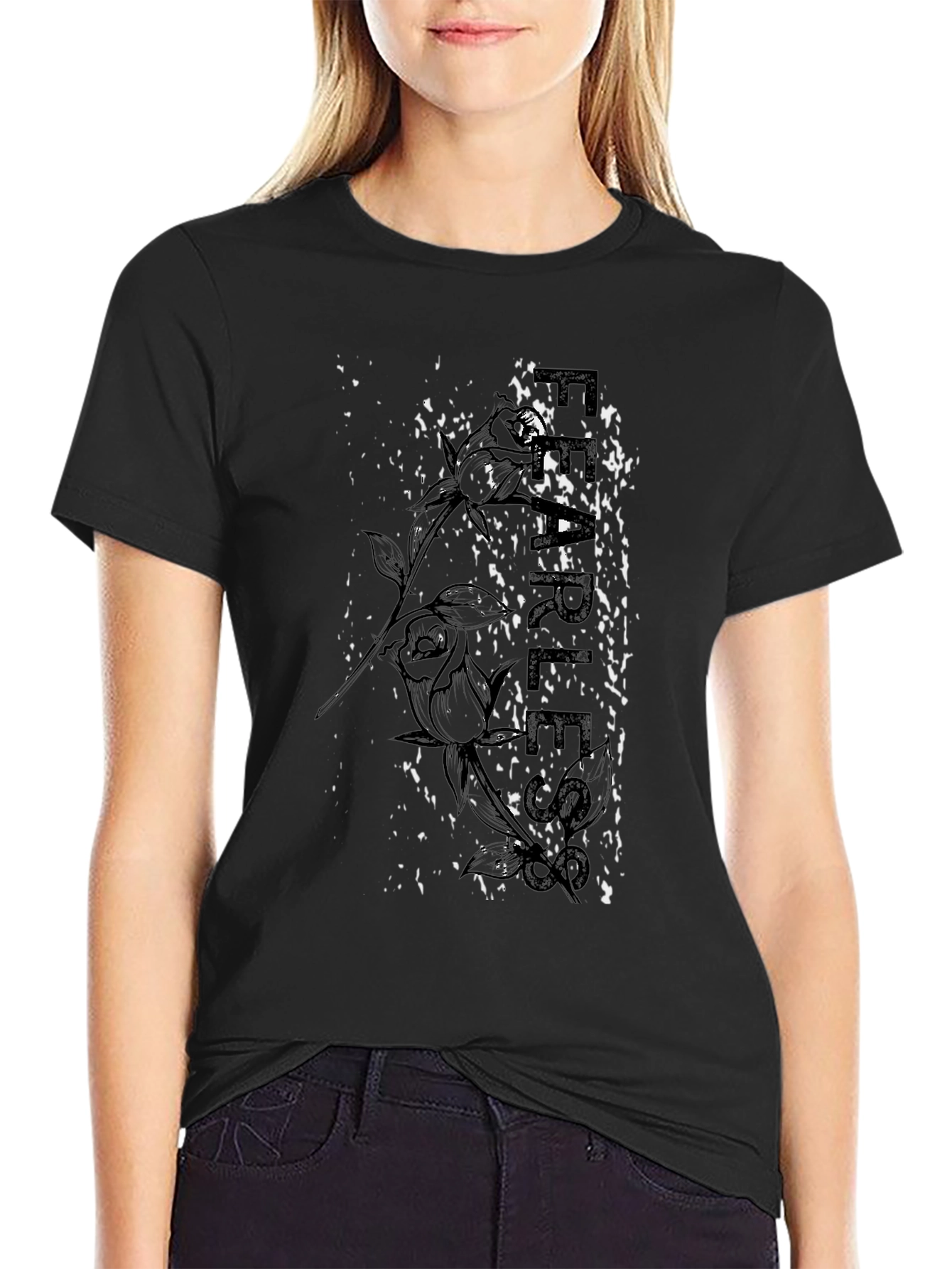 Fearless Rose Graphic Print Tee