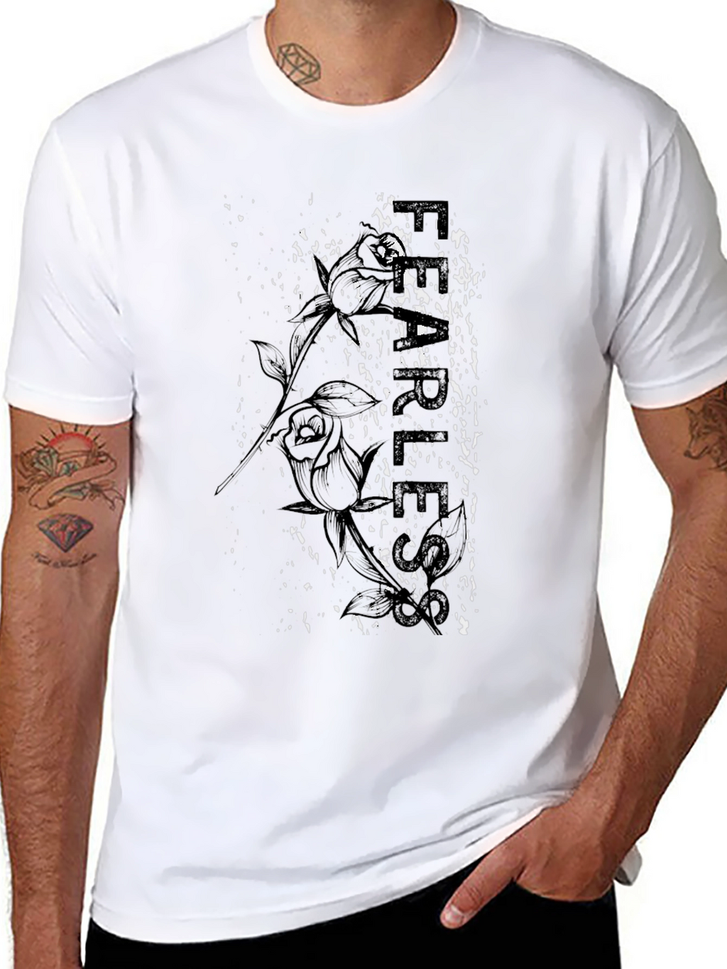 Fearless Rose Graphic Print Tee