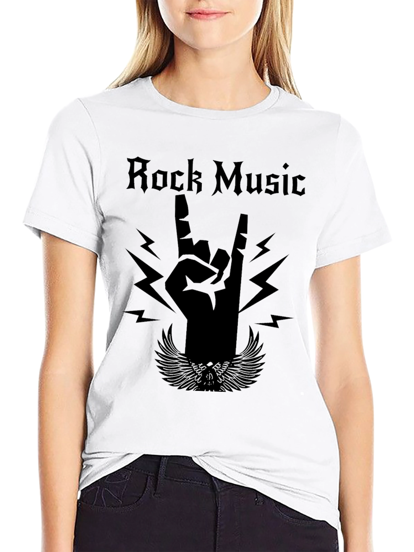 Rock Music Graphic Tee - Black