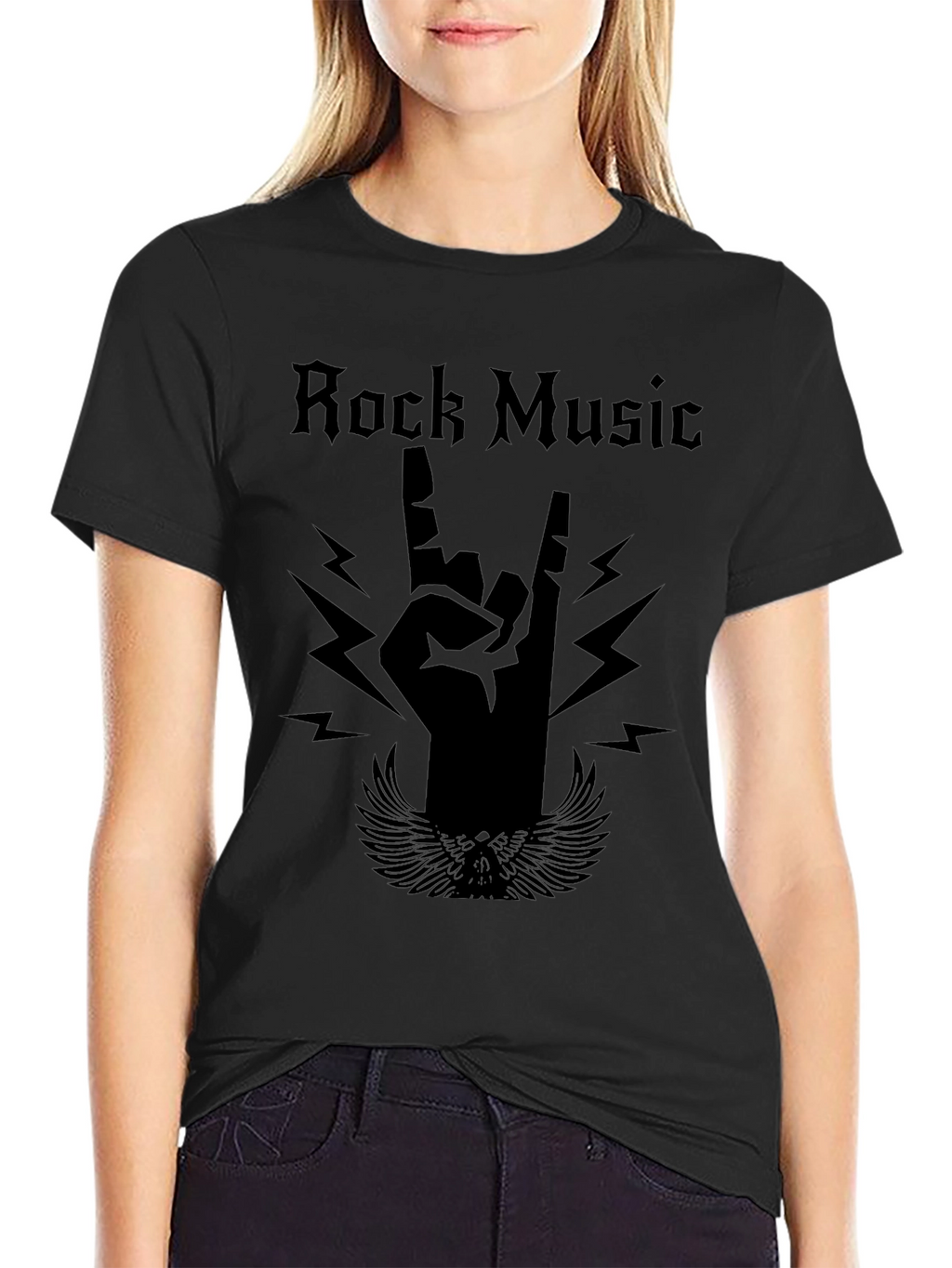 Rock Music Graphic Tee - Black
