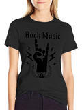 Rock Music Graphic Tee - Black