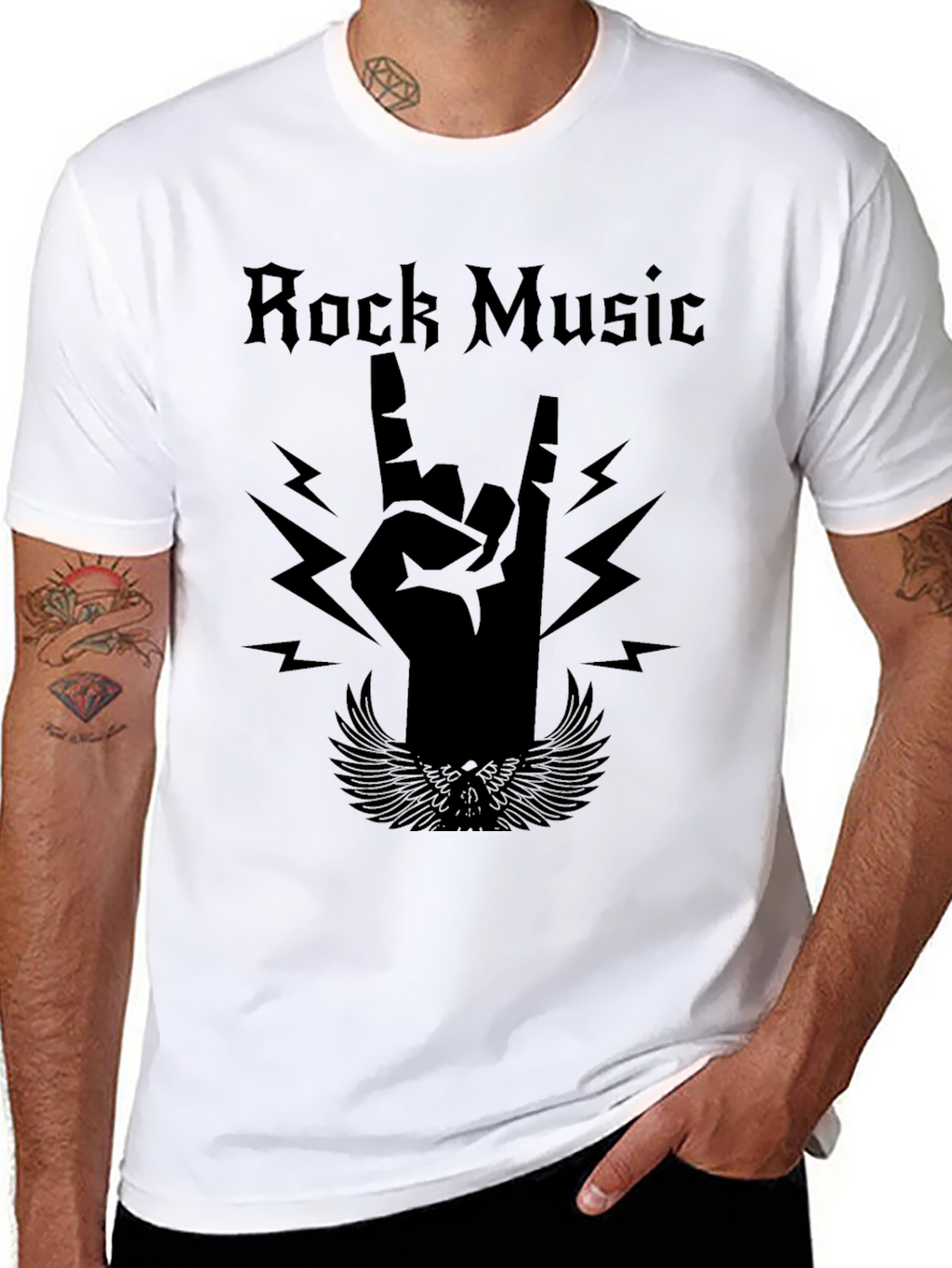 Rock Music Graphic Tee - Black