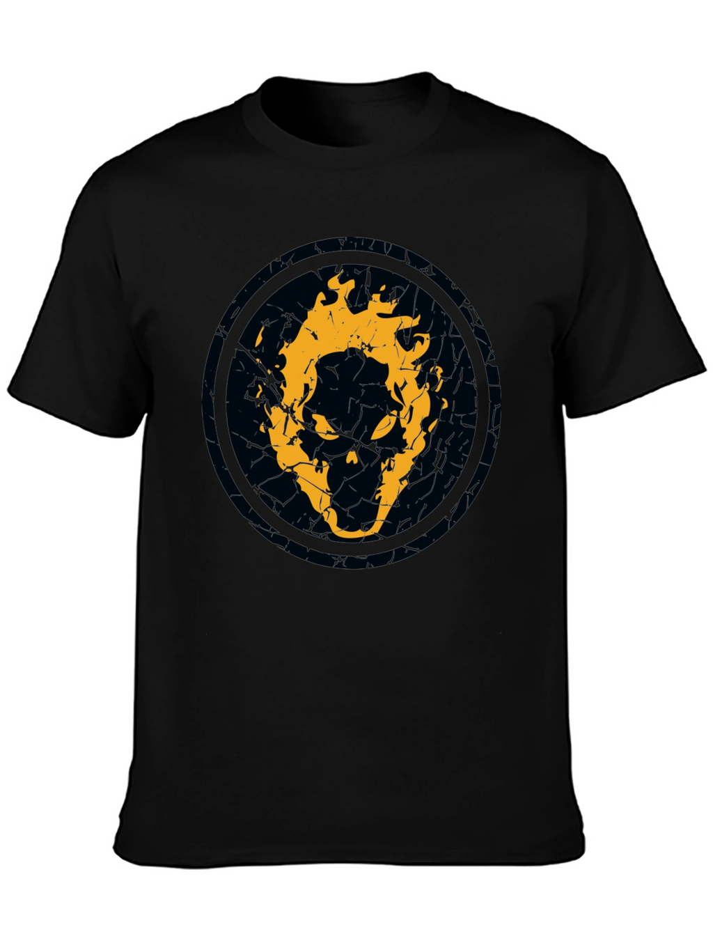 Fiery Skull Graphic Black T-Shirt