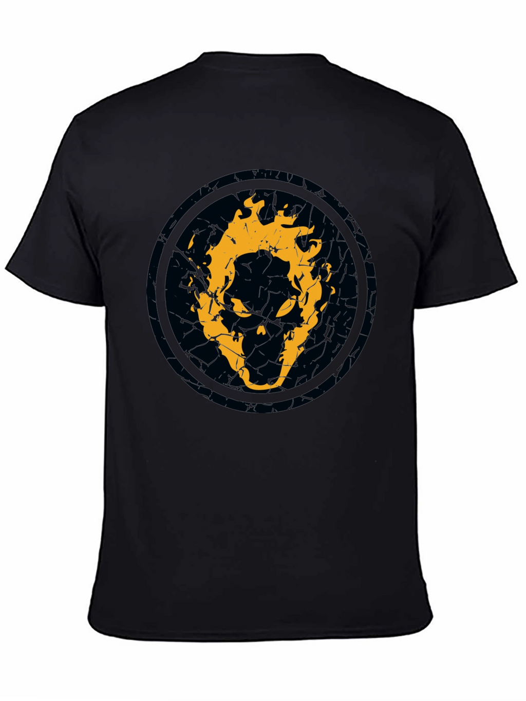 Fiery Skull Graphic Black T-Shirt