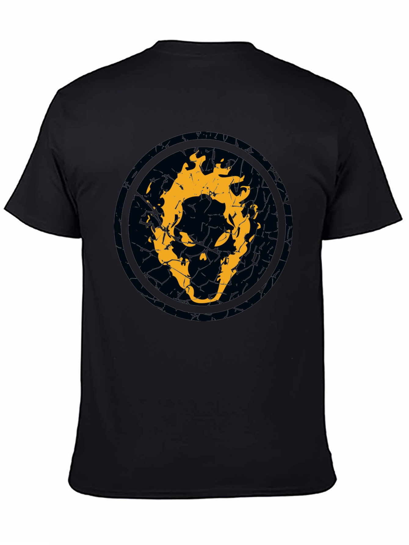Fiery Skull Graphic Black T-Shirt
