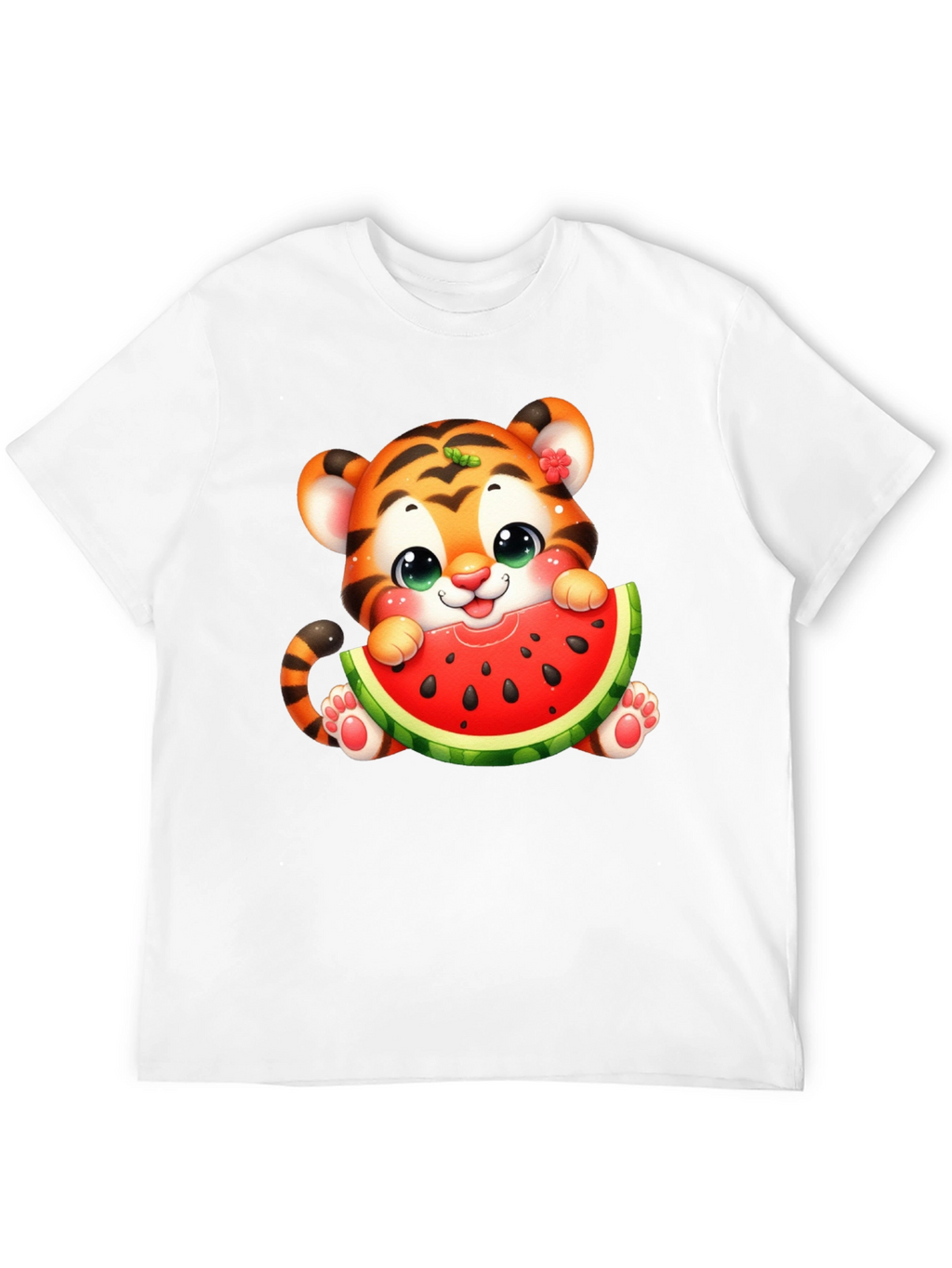 Cute Tiger Watermelon Graphic Tee