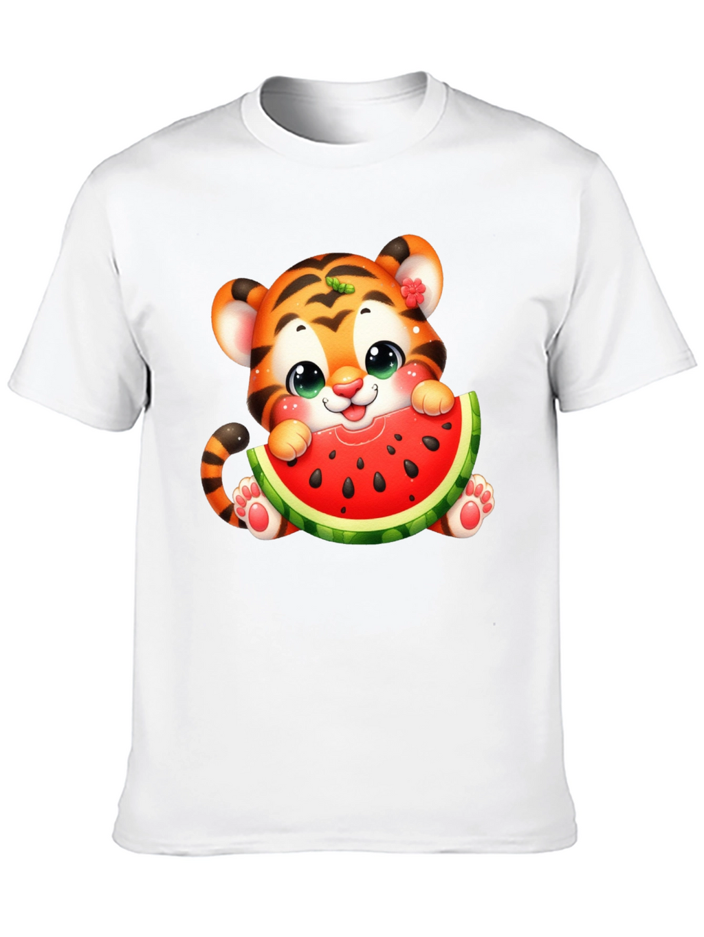 Cute Tiger Watermelon Graphic Tee