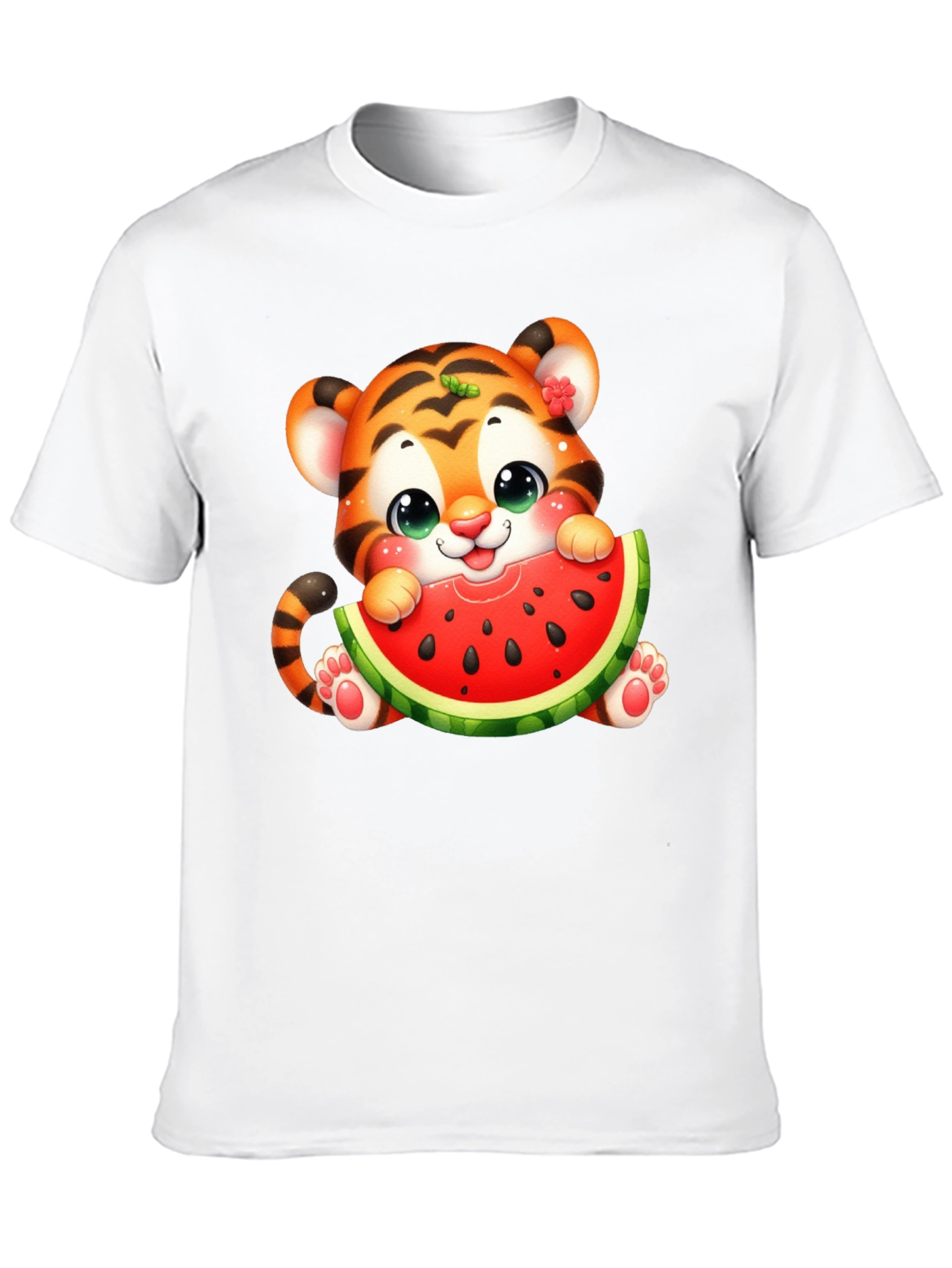 Cute Tiger Watermelon Graphic Tee