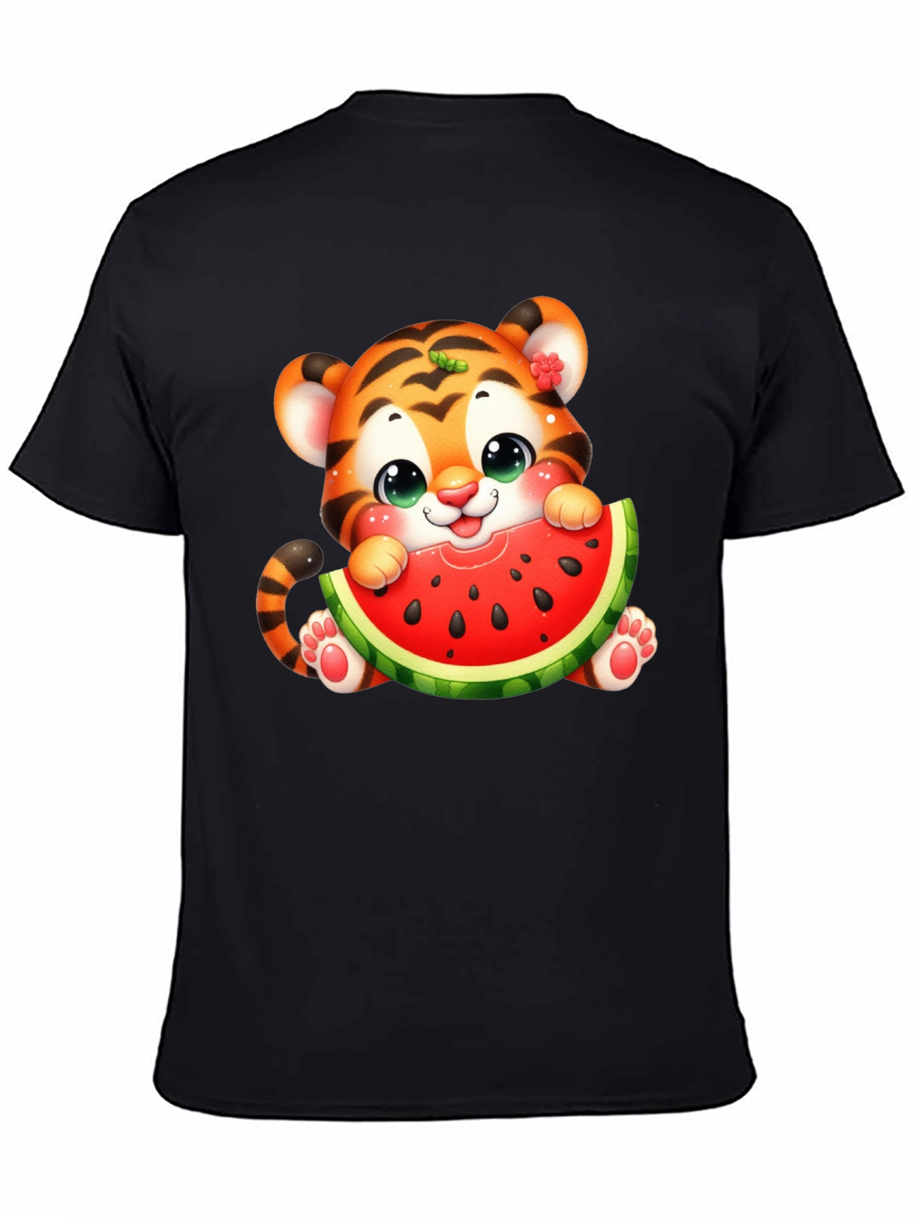 Cute Tiger Watermelon Graphic Tee