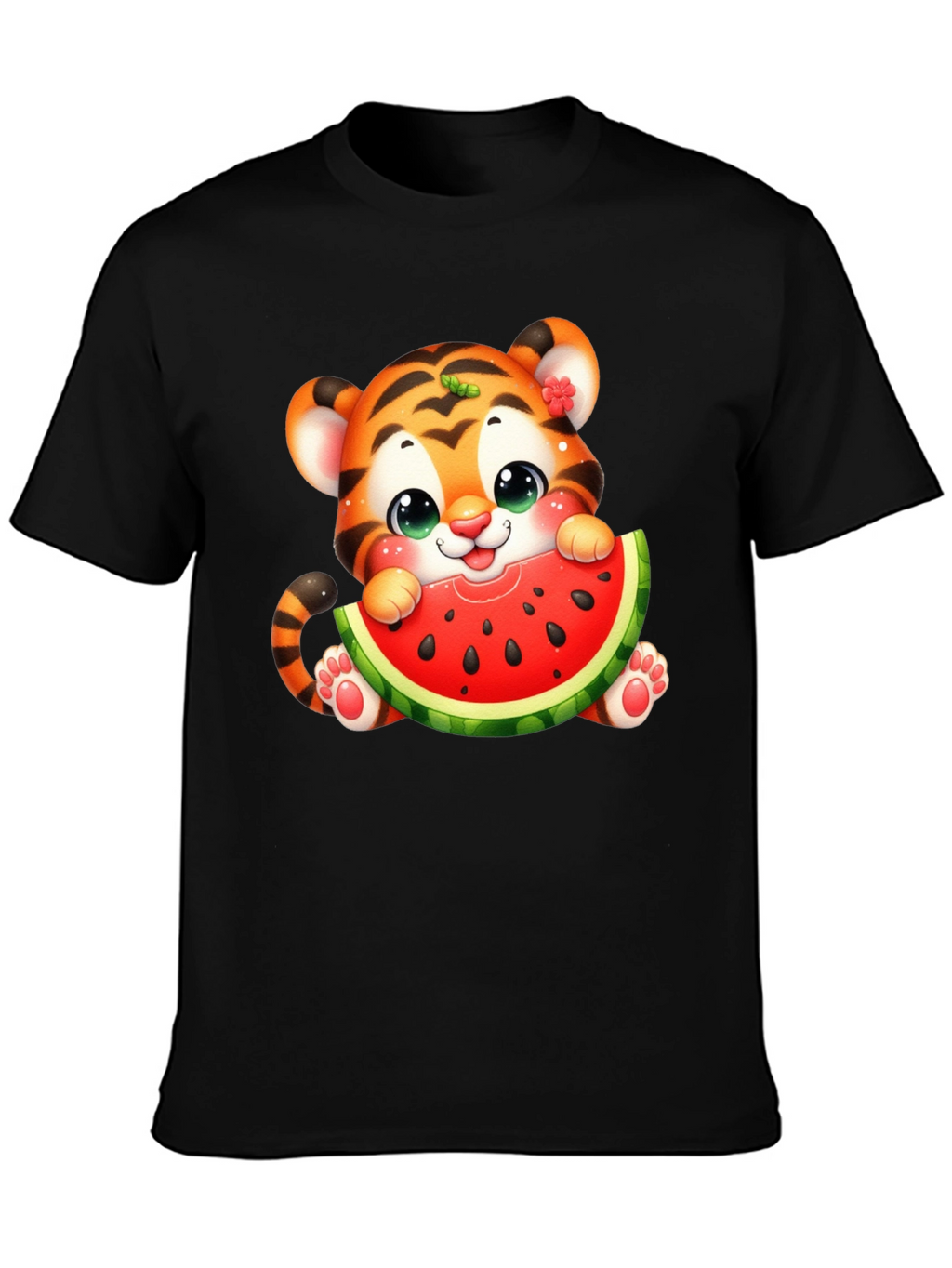 Cute Tiger Watermelon Graphic Tee