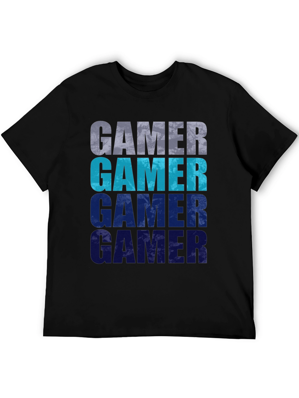 Gamer Gradient Graphic Tee - Black Cotton Casual