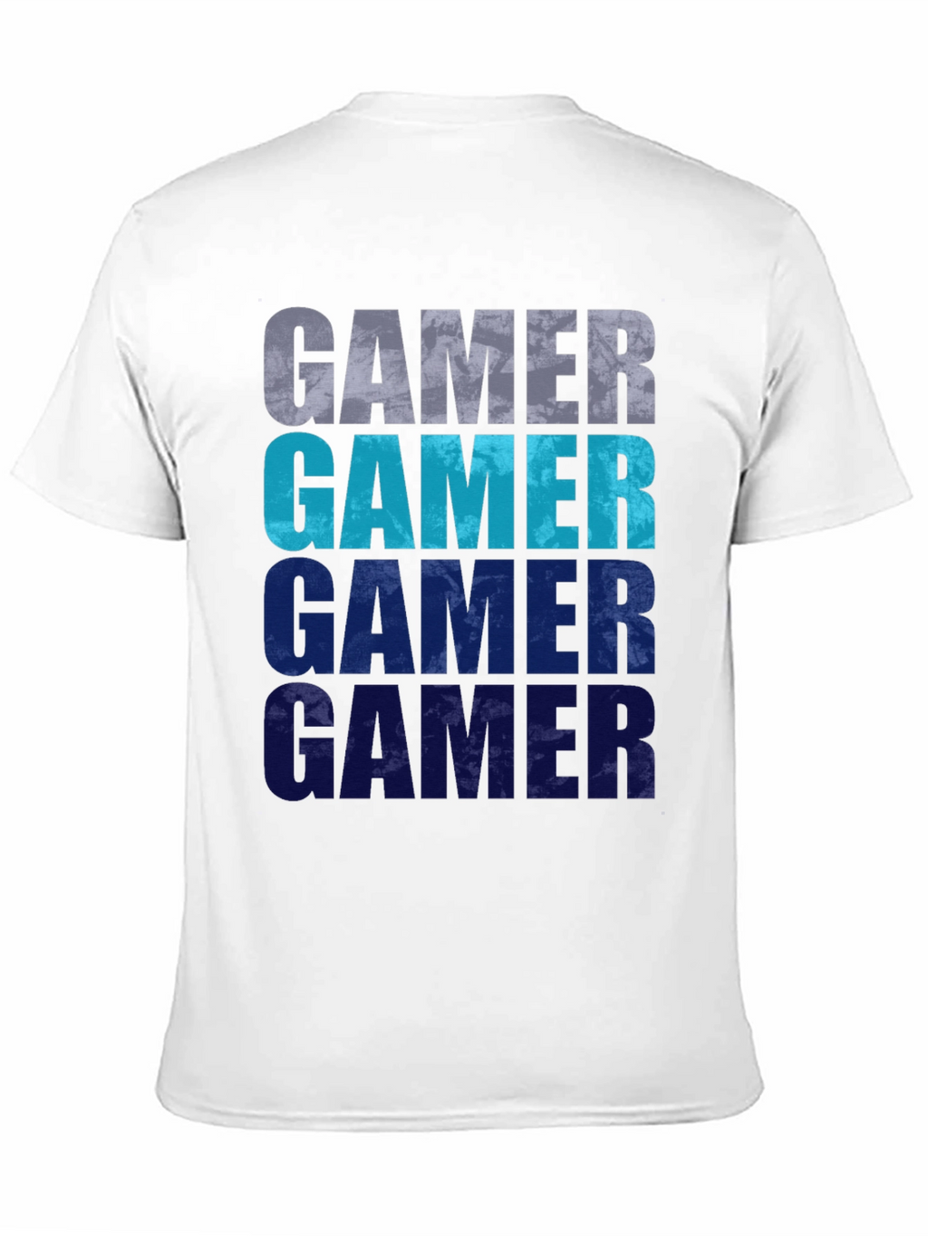 Gamer Gradient Graphic Tee - Black Cotton Casual
