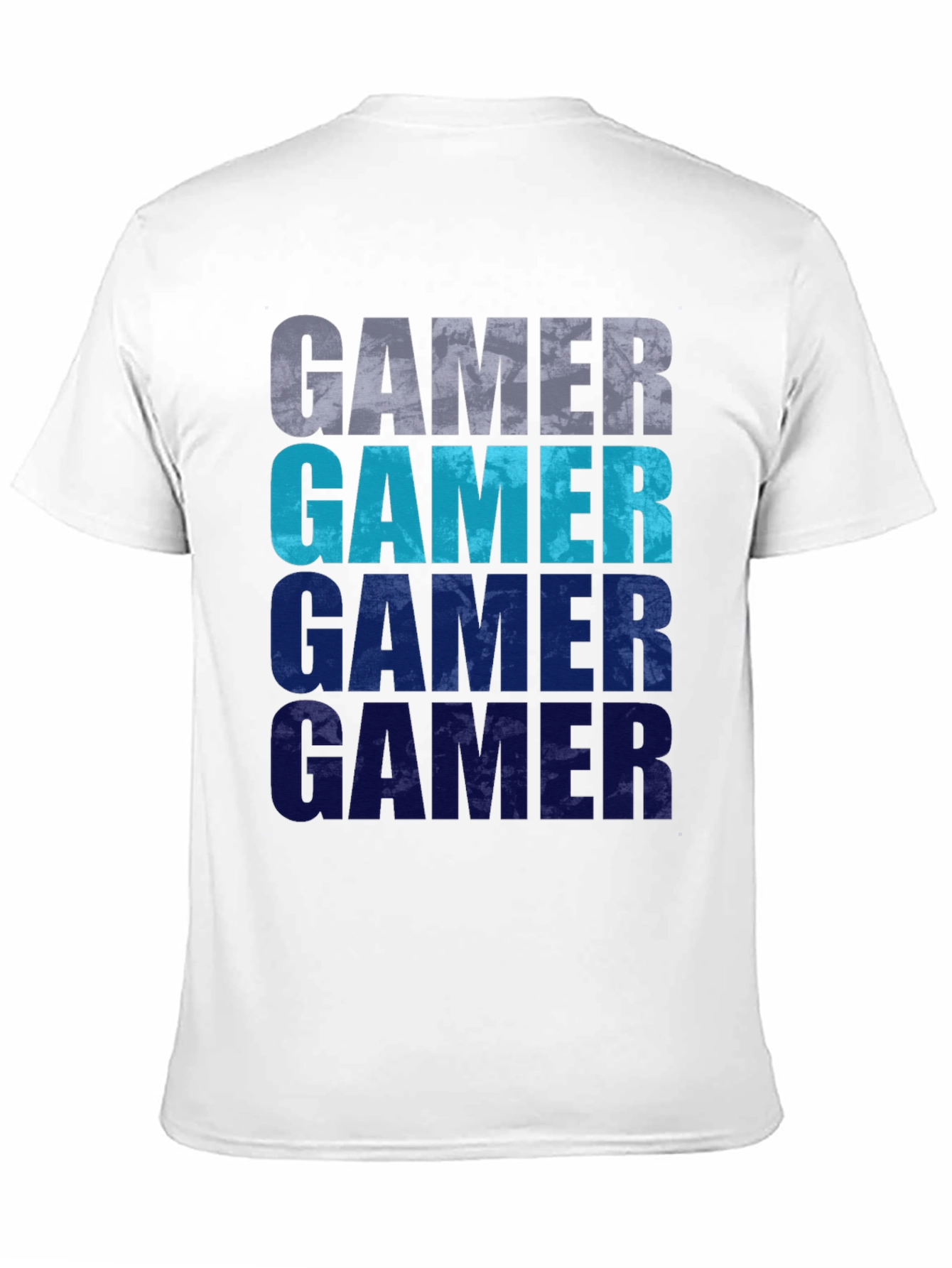 Gamer Gradient Graphic Tee - Black Cotton Casual