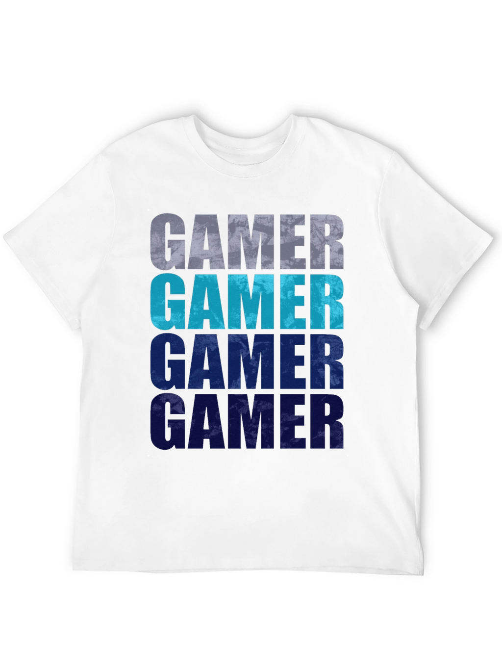 Gamer Gradient Graphic Tee - Black Cotton Casual