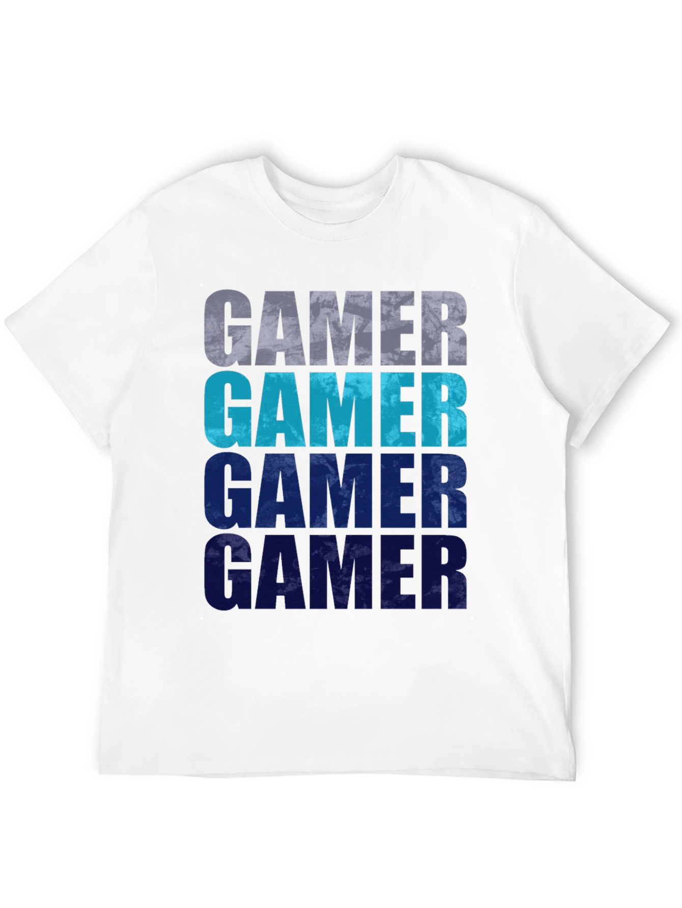 Gamer Gradient Graphic Tee - Black Cotton Casual